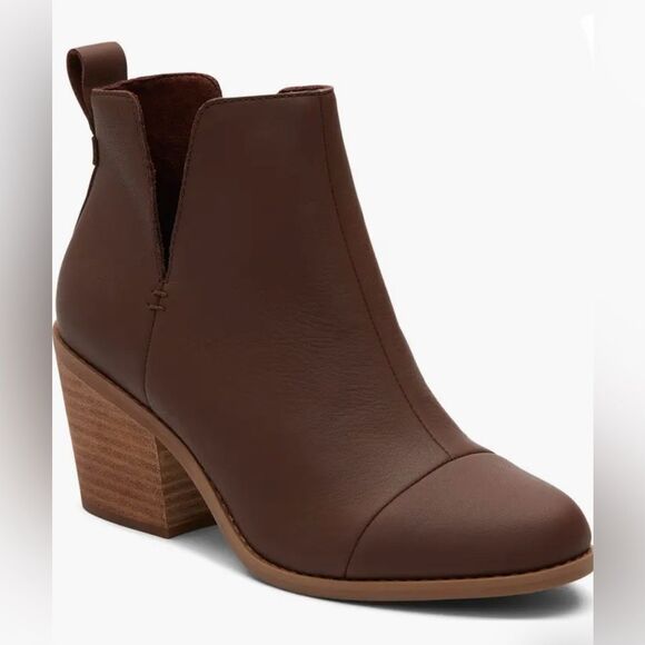 Toms Dressy Leather Everly Cutout Ankle Boot Bootie Shoes Size 11 - Picture 9 of 13